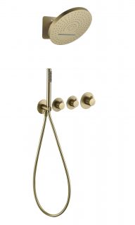 Душевая система скрытого монтажа Grocenberg GB5020MG с Термостатом Vernet (Франция) Матовое золото